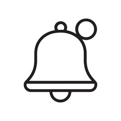 Notification Bell Outline Icon Vector on White Background