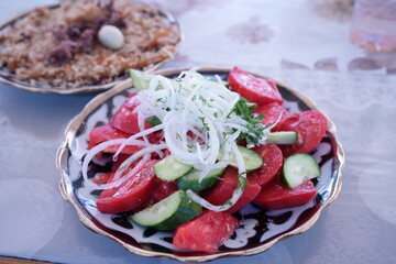 Achik Chuchuk Salad, Uzbek Tomato & Pepper Salad - ウズベキスタンのトマトサラダ アチクチュチュク 