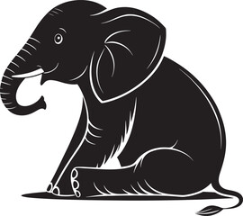 Obraz premium Elephant Silhouette Vector Majestic Animal Shape for Wildlife Logos and Wall Art Prints