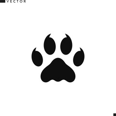 Tiger paw print icon. Animal paw print vector 