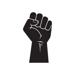 Raised fist vector icon illustration for strength and solidarity