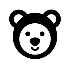 Cute Bear Face Icon Minimalist Vector Illustration of a Bear's Head for Crafts, Design Projects, and Baby-Themed Creations