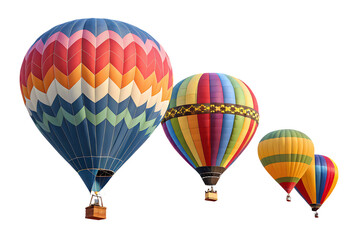 Naklejka premium a group of colorful hot air balloons isolated on AI Generated by PNG