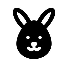 Cute Easter Bunny Head Icon Minimalist Design for Spring Holidays and Graphic Projects. Symbol of joy, fertility, and playful themes for graphic design projects.