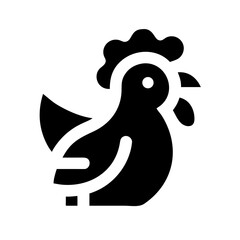 Stylized Rooster Icon Bold Simplicity for Animal Themed Graphics, Vector Poultry Illustration, Farm Symbol, Minimalist Cock Design and Outline Chicken Element