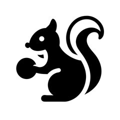 Squirrel with Nut Vector Art Adorable Wildlife Icon for Designs, Illustrations, Graphics and Crafts - Nature, Critters & Autumnal Elements Included