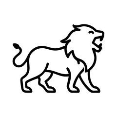 Roaring Lion Icon Fierce Animal Emblem Vector Illustration for Wildlife, Safari, Strength, and Courage-Themed Design Projects
