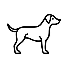 Dog Icon Simple Line Art of a Standing Dog for Pet Lovers and Animal Themes (Perfect for Pet Stores and Veterinary Websites)