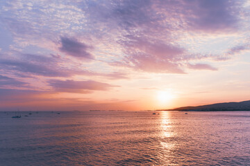 purple sunset over the sea