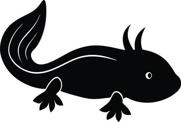 Axolotl silhouette vector art illustration