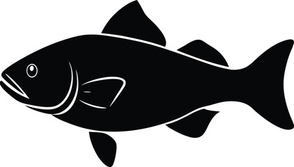 Black Cod Sablefish silhouette vector art illustration