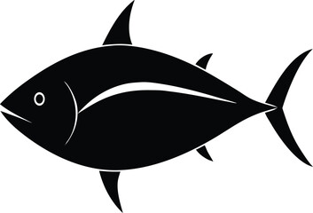 Bluefin Tuna silhouette vector art illustration