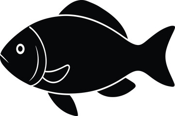 Climbing Gourami silhouette vector art illustration