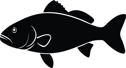 Cod silhouette vector art illustration