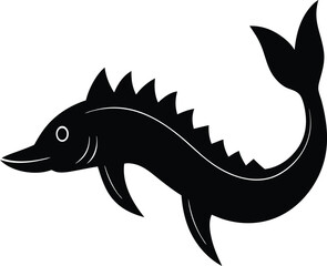 Dragonfish silhouette vector art illustration