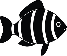 Harlequin Tuskfish silhouette vector art illustration