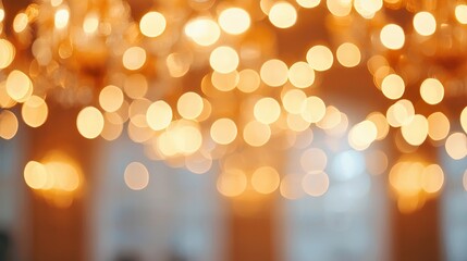 Fototapeta premium Out of focus grand ballroom background, chandeliers