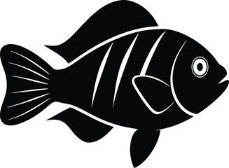 Oscar Fish silhouette vector art illustration