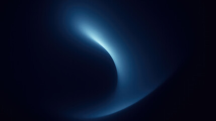 Elegant abstract background with a glowing blue curve on a dark surface. Modern and minimal design