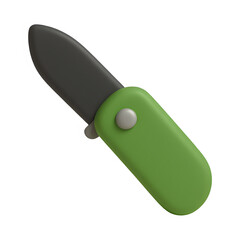 3d pocket knife icon isolated on transparent background. camping or tool concept