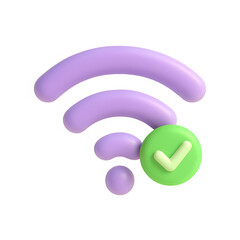 3d wifi signal icon isolated on transparent background. connectivity or security concept