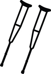 vector illustration of crutches