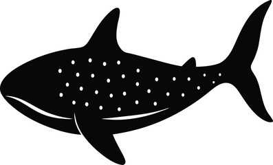 Whale Shark Silhouette Vector Art Illustration