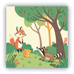 Watercolor big safari set isolated on white. African safari animals - elephant, giraffe, crocodile, tiger, lion, cheetah, zebra, flamingo, monkey, meerkat and others, young explorer and African trees.