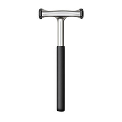 Reflex hammer with rubber head, isolated on transparent background, doctor’s diagnostic tool.