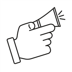 Megaphone Icon, Communication Device, line symbol, editable stroke, eps10, vector illustration.



