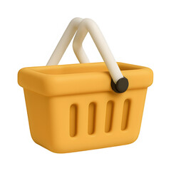 3d shopping basket icon isolated on transparent background. retail or purchase concept