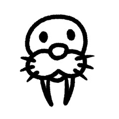 walrus png outline cute cartoon drawing freehand and handwrite design clipart and kwaii doodle element