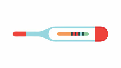 Flat Icon Digital Thermometer Minimal Line Style Red Orange Green Blue