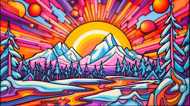 Alpine meadow at midnight where foxfire mushrooms glow emerald green under melting snow patches, their light reflecting in icy streams