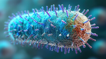 Microscopic View of a Bacteriophage Virus: A Detailed 3D Render of a Viral Structure