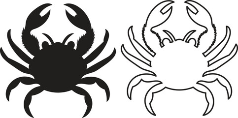  crab vector silhouette illustration,  crab line art vector