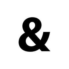 & Ampersand bold symbol icon. And black thick sign