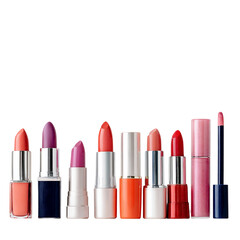 Obraz premium A row of cosmetics [Transparent Background PNG]