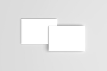 Realistic blank postcard illustration for mockup. A6 3d rendering