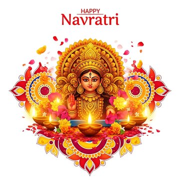 Vibrant hindu goddess durga celebration for happy navratri festival