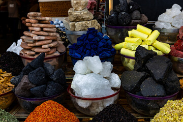 Vibrant Assortment of Traditional Products at a Market Stall