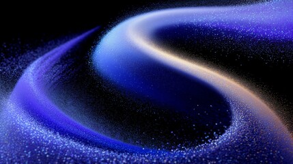 Abstract futuristic banner with blue and purple particles