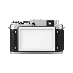 photo frame in the shape of an old vintage camera on a transparent background