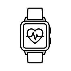 Smartwatch displaying heart rate and health monitoring icon  
