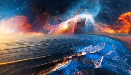 cosmic nebula celestial fire and ice