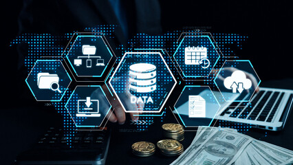 Cloud computing, cloud strategy, and cloud technology transforming digital infrastructure with...