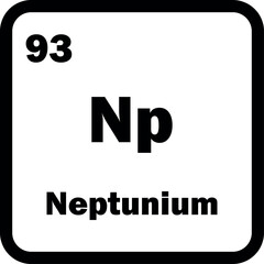 Neptunium chemical element icon isolated on white background . Neptunium icon vector