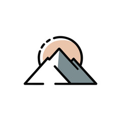 Mountain landscape icon vector logo business template