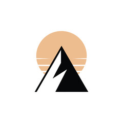 Mountain landscape icon vector logo business template