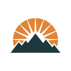 Mountain landscape icon vector logo business template